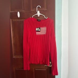 Vintage Ralph Lauren red knit sweater